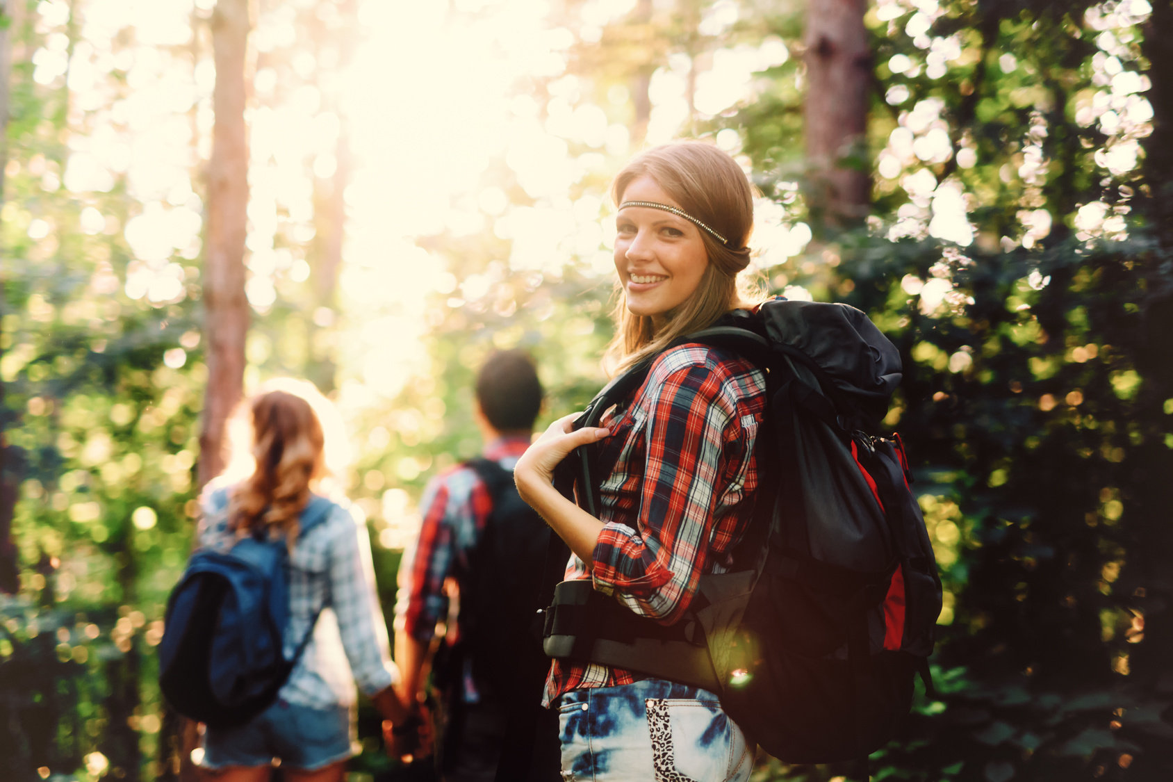 teens on outdoor hike